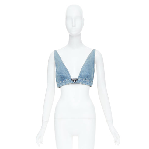 Women's Prada Blue Denim Bra Top