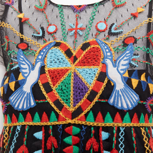 Women's Red Valentino Black Bird Embroidered Top