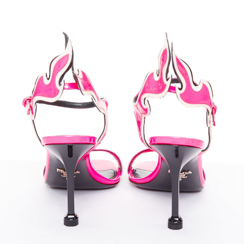 Women's Prada 2018 Flame Pink Patent Sandal
