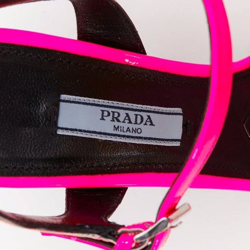 Women's Prada 2018 Flame Pink Patent Sandal