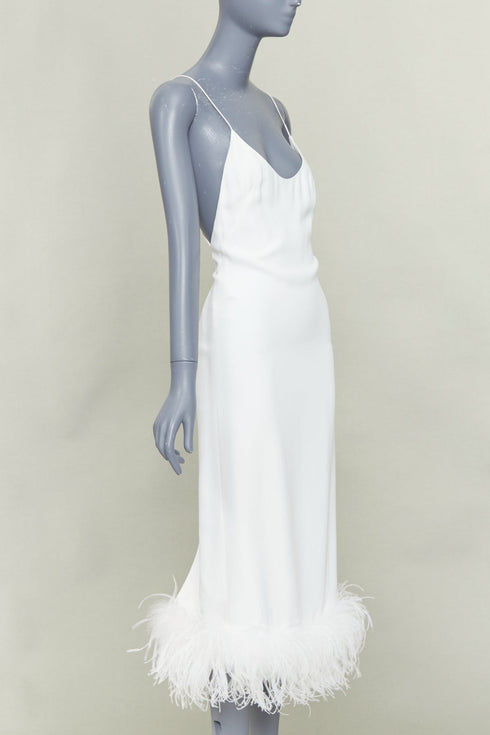 Women's Miu Miu 2022 White Feather Slip Dress