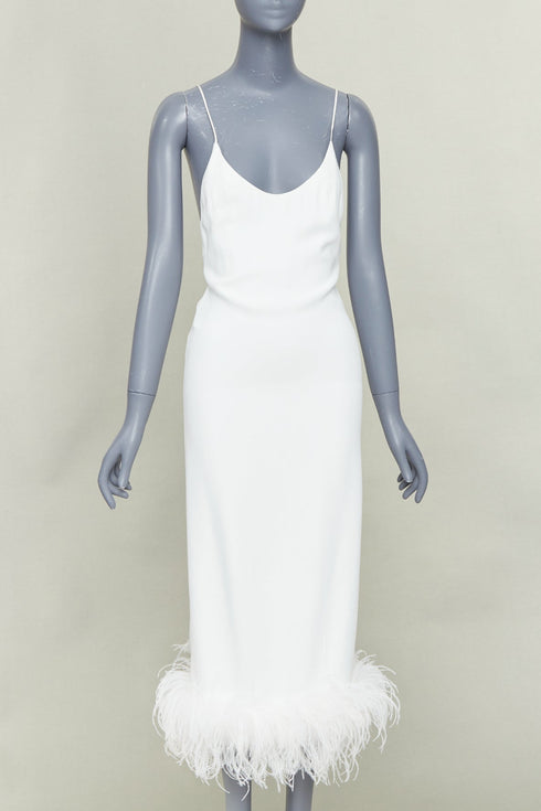 Women's Miu Miu 2022 White Feather Slip Dress