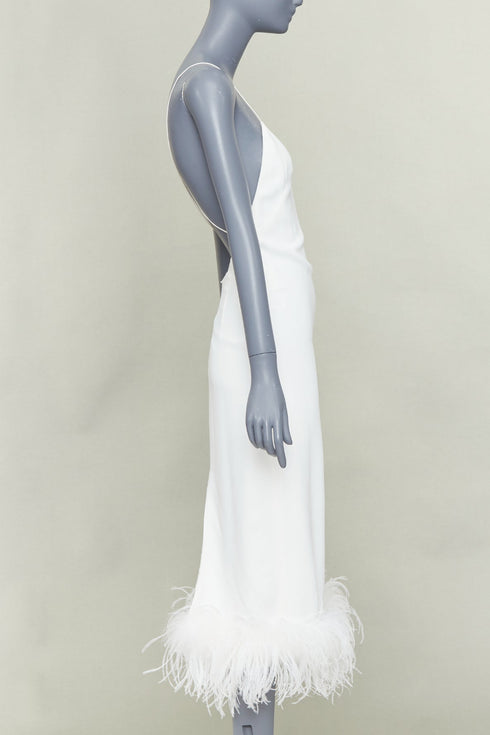 Women's Miu Miu 2022 White Feather Slip Dress