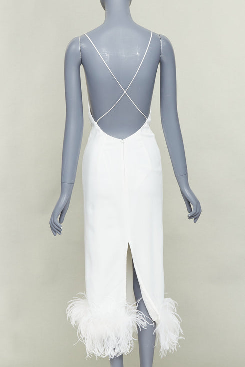 Women's Miu Miu 2022 White Feather Slip Dress