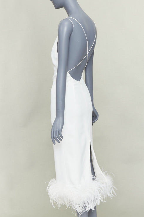 Women's Miu Miu 2022 White Feather Slip Dress
