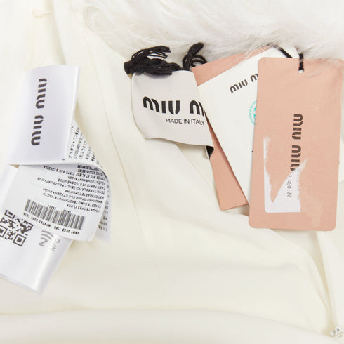 Women's Miu Miu 2022 White Feather Slip Dress