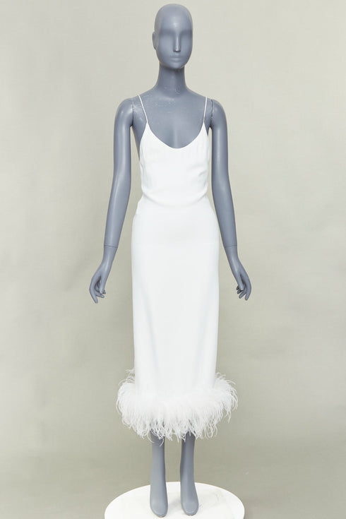 Women's Miu Miu 2022 White Feather Slip Dress
