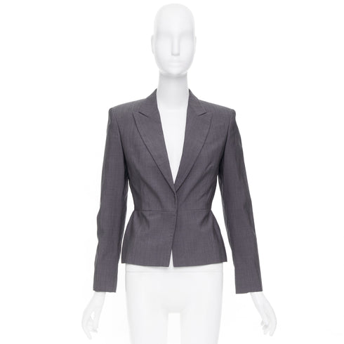 Women's Gucci 2004 Runway Grey Silk Wool Blazer
