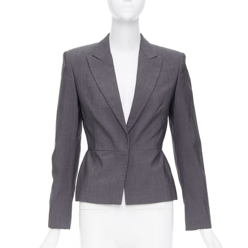 Women's Gucci 2004 Runway Grey Silk Wool Blazer