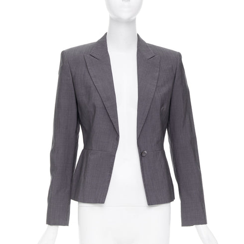 Women's Gucci 2004 Runway Grey Silk Wool Blazer