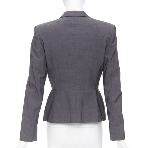 Women's Gucci 2004 Runway Grey Silk Wool Blazer