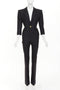 Women's Saint Laurent 2022 Black Padded Shoulder Blazer Jumpsuit