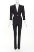 Women's Saint Laurent 2022 Black Padded Shoulder Blazer Jumpsuit