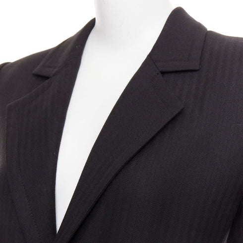 Women's Saint Laurent 2022 Black Padded Shoulder Blazer Jumpsuit