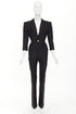 Women's Saint Laurent 2022 Black Padded Shoulder Blazer Jumpsuit
