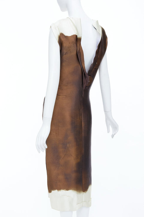 Women's Prada 2023 Runway Brown Satin Slit Dress