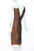 Women's Prada 2023 Runway Brown Satin Slit Dress