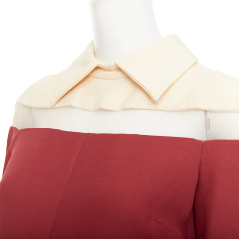 Women's Valentino 2013 Runway Red Colorblock Maxi Dress
