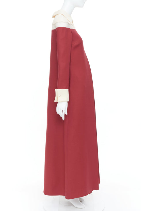 Women's Valentino 2013 Runway Red Colorblock Maxi Dress