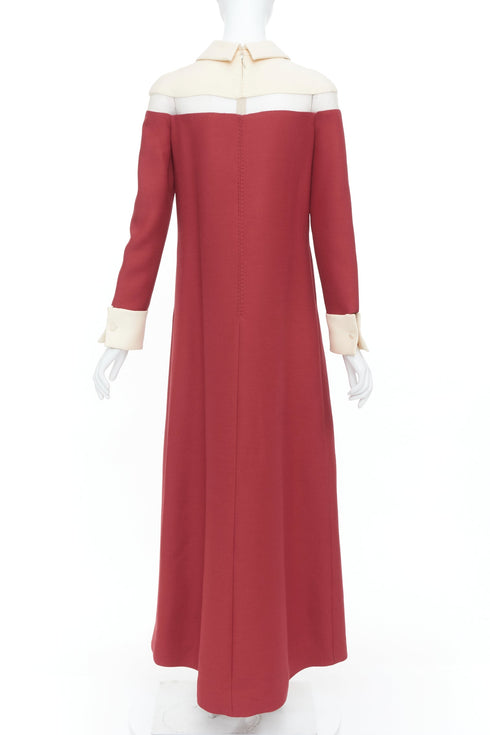Women's Valentino 2013 Runway Red Colorblock Maxi Dress