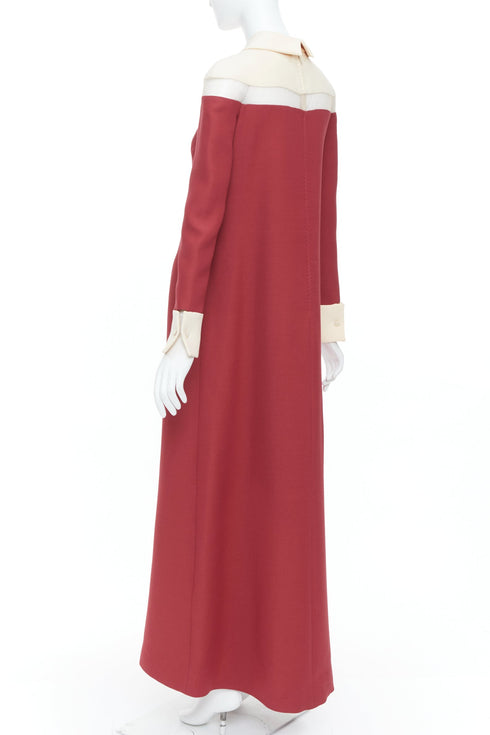 Women's Valentino 2013 Runway Red Colorblock Maxi Dress