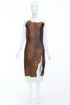 Women's Prada 2023 Runway Brown Satin Dress
