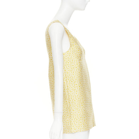Women's Gucci 2025 Yellow Daisy Jacquard Silk Mini Dress