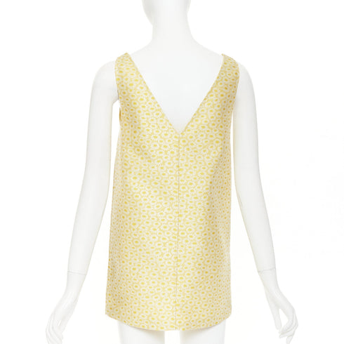 Women's Gucci 2025 Yellow Daisy Jacquard Silk Mini Dress