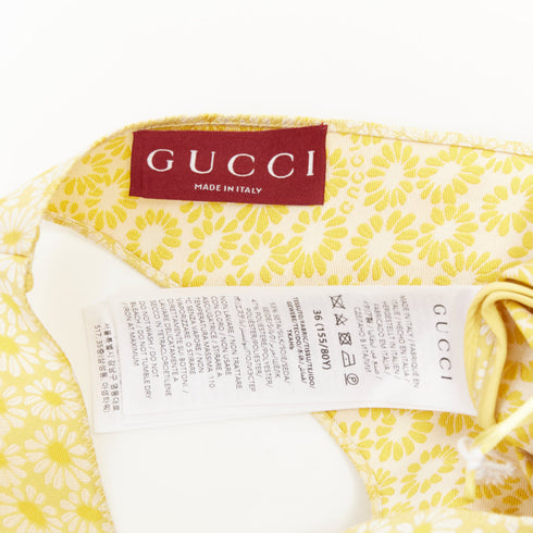 Women's Gucci 2025 Yellow Daisy Jacquard Silk Mini Dress