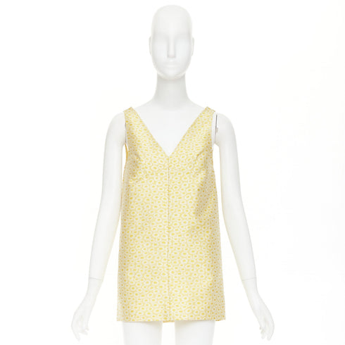 Women's Gucci 2025 Yellow Daisy Jacquard Silk Mini Dress