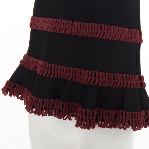 Women's Alaia Red Crochet Peplum Top