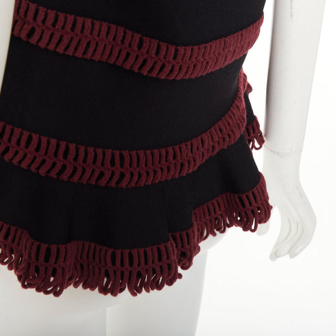 Women's Alaia Red Crochet Peplum Top