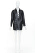 Women's Saint Laurent 2018 Black Leather Lace Up Safari Dress