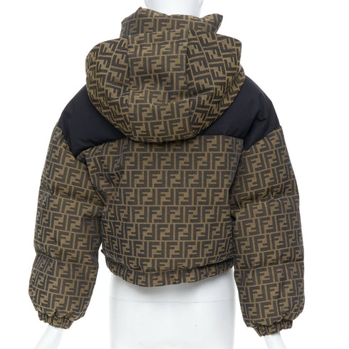 Women's Fendi 2021 Zucca Brown Black Monogram Puffer Jacket