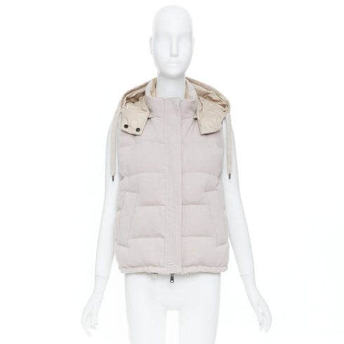 Women's Brunello Cucinelli Cashmere Beige Puffer Vest