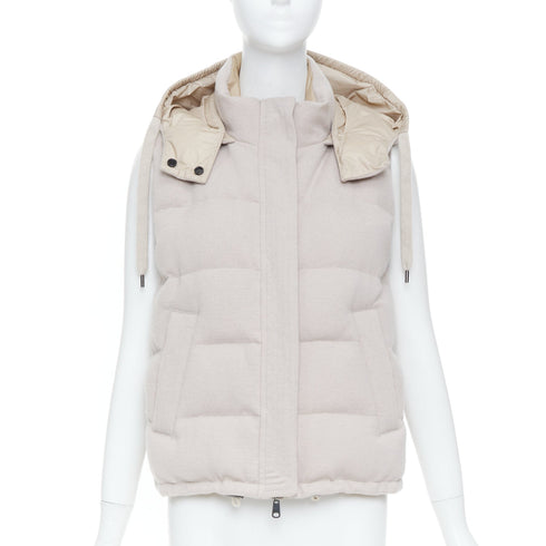 Women's Brunello Cucinelli Cashmere Beige Puffer Vest