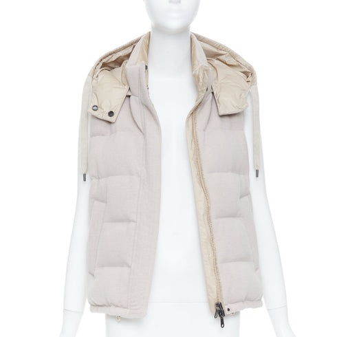 Women's Brunello Cucinelli Cashmere Beige Puffer Vest