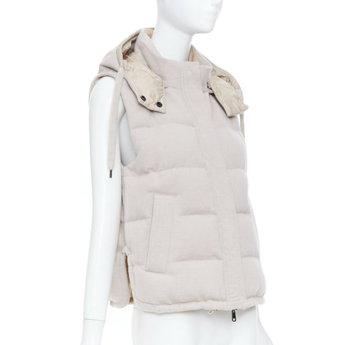 Women's Brunello Cucinelli Cashmere Beige Puffer Vest