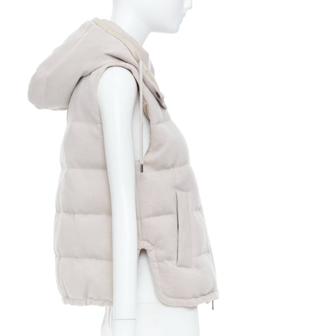 Women's Brunello Cucinelli Cashmere Beige Puffer Vest
