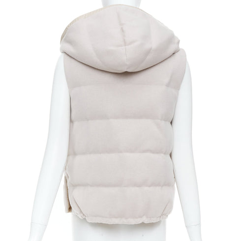 Women's Brunello Cucinelli Cashmere Beige Puffer Vest