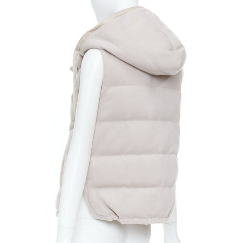 Women's Brunello Cucinelli Cashmere Beige Puffer Vest