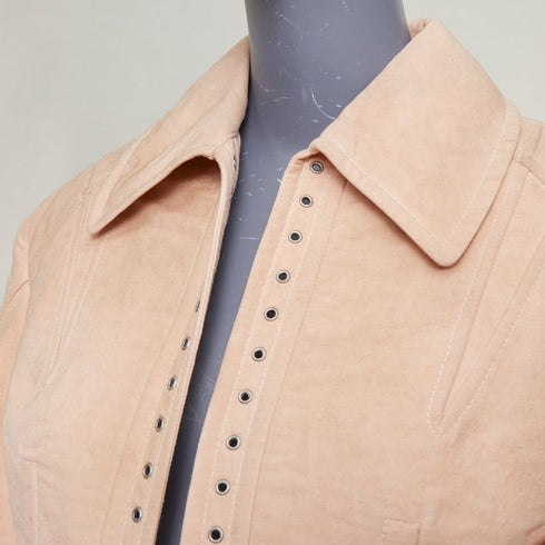 Women's Prada 2022 Runway Opal Slub Pink Corset Jacket