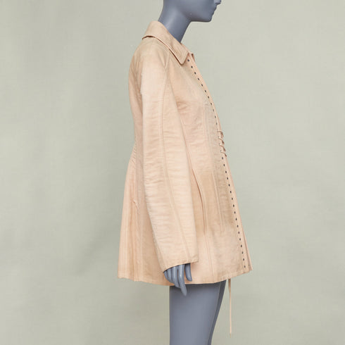 Women's Prada 2022 Runway Opal Slub Pink Corset Jacket