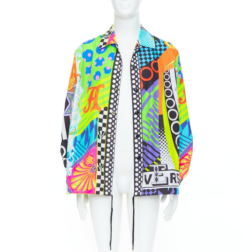Men's Versace 2020 Runway Pop Temple Shirt Jacket