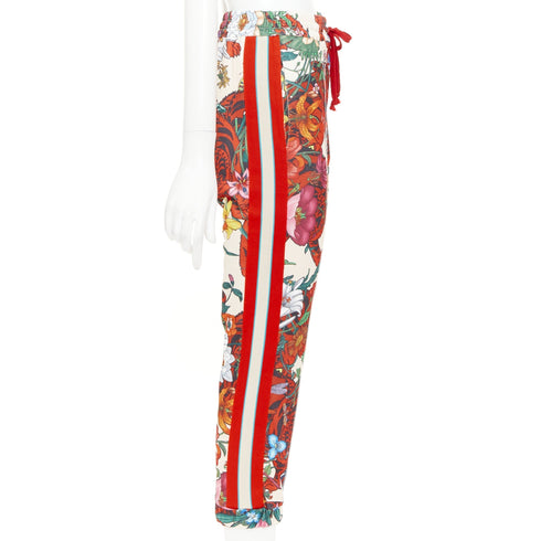 Women's Gucci 2018 Red Flora Trackpants