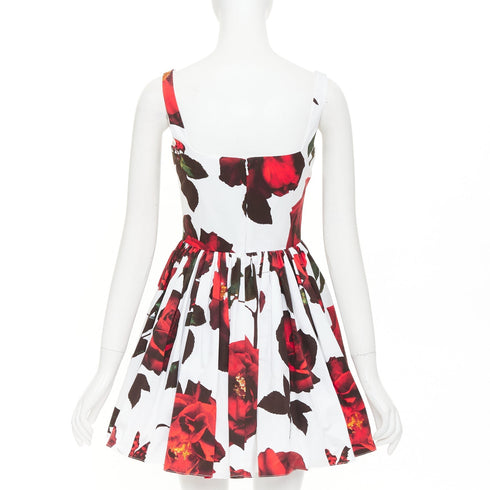 Women's Alexander McQueen 2024 Tudor Rose Skater Mini Dress