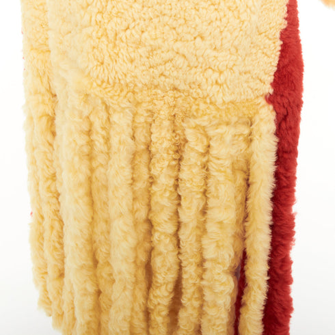 Women's Bottega Veneta 2020 Runway Yellow Red Fur Fringe Coat