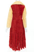 Women's Bottega Veneta 2020 Runway Yellow Red Fur Fringe Coat