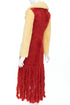 Women's Bottega Veneta 2020 Runway Yellow Red Fur Fringe Coat