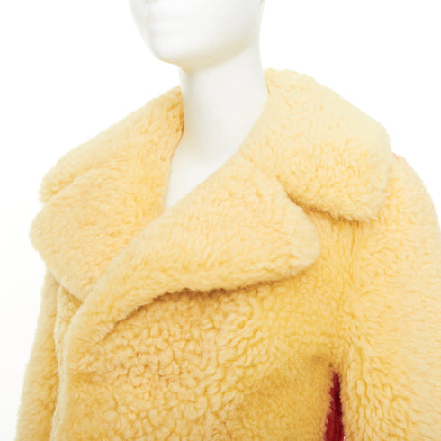 Women's Bottega Veneta 2020 Runway Yellow Red Fur Fringe Coat